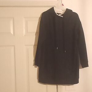 Black Hooded Sweater Dress